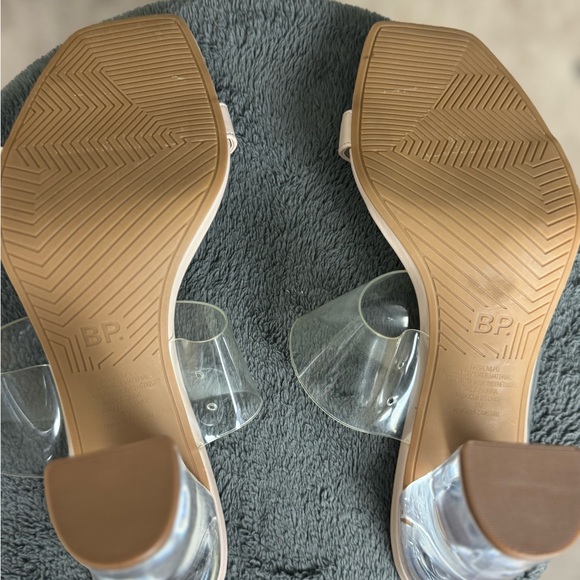 BP Women's Nude Clear Strap Heels - Picture 6 of 6